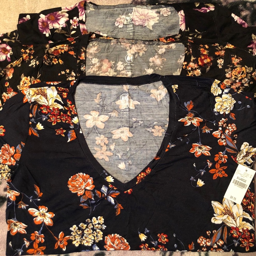 3 Flower Print Tops